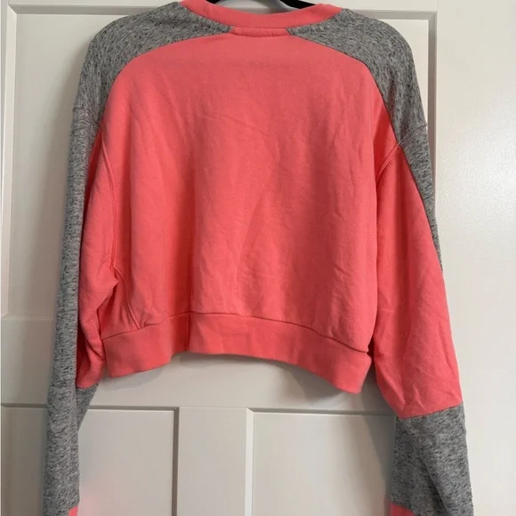 Victoria Secret Pink, Pink and Gray Cropped Sweatshirt - Picture 2 of 2